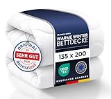 Warme Winterdecke 135x200 als Schlafdecke - Bettdecke für Allergiker...