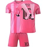 Trikot Kinder Erwachsene Nr.10 Fussball Trikot Set, 24/25 schwarz, Rosa,...