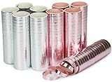 com-four® Luftschlangen metallic rosa und silberfarben - 10 Rollen als...