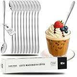 COM-FOUR® 12x Barlöffel aus Edelstahl - Longdrinklöffel - Lange Löffel...