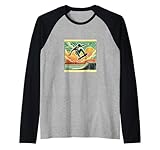 Retro Sunset Skateboarder Design - Geschenk für Skateboarder Raglan