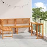 Frdhee Garten Lounge, Gartenbänke Set 3 pcs Braun Akazie Massivholz Lounge...