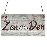 Second Ave The Zen Den Relax Holzschild zum Aufhängen, rechteckig, für...