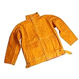 Schweißerjacke Schutzkleidung Bekleidung Anzug schwer entflammbar L, Gelb...