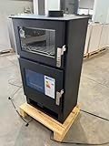 EEK A+ - Kaminofen mit Backfach Inox Verso F Holzofen 9 kW Kamin Ofen Holz...
