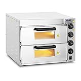 Royal Catering RCPO-3000-2PS-1 Pizzaofen elektrisch 2 Kammern Pizzabackofen...