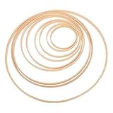 DEARMAMY 9 Stück Bambus Floral Hoop Runde Makramee Ringe als DIY Kranz...