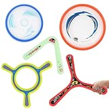 deAO Bumerang, 5-Teiliges Weicher Boomerang Inkl. Leuchtender-Dreifl,...