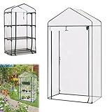 Foliengewächshaus, Tomaten Gewächshaus, Gewächshaus Klein, PVC, mit Tür...