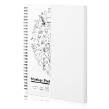 Marker Papier, 19.3 x 25.4cm Skizzenblock 200g/m² Skizzenbuch Blanko...