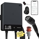 dé Typ 2 Wallbox 11kW mit APP und RFID, 6-16A 3-Phasen EV-Ladegerät 400V...