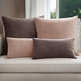 Selfitex 4er Set Cord Sofakissen 2X 30x50 + 2X 50x50, Couchkissen inkl....