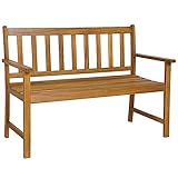 COSTWAY Gartenbank Holz, Holzbank wetterfest, 2-Sitzer Sitzbank aus...