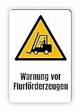 Warnzeichen (W014) Warnung vor Flurförderzeugen - Eckiges Warnschild mit...