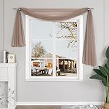 Yujiao Mao Uni Farbe Voile Freihandbogen Schals Querbehang Deko Gardinen...