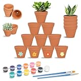 Sheryl&Rain Tontöpfe Klein, 24 Stück Mini Tontopf Blumentopf mit 12...