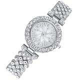 JOINPAYA Strass Damenuhr mit Legierungsarmband Verstellbar Leichte...