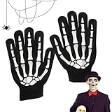 Halloween-Skelett-Handschuhe für Erwachsene, schwarz-weiße...