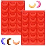 YXHZVON 2 Stück Vanillekipferl Backform Silikon, Mini 18 Löcher Mondform,...