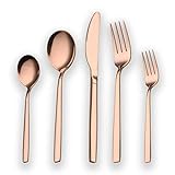 Berglander 30 Stück Titanium Rosé vergoldet Besteck Set, Gemischte...
