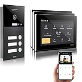 GVS - IP Video Türsprechanlage 3 Familienhaus mit Türöffner, HD Kamera,...