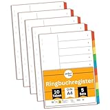 perfect line Ordner-Register DIN-A4, 10-teilig, 5er Set, Karton, Made in...