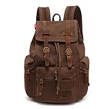 koolehaoda® Vintage Canvas Leder Rucksack Unisex Casual College Bag...