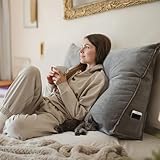 Björn&Schiller Rückenkissen grau, 70 cm - Lesekissen für Bett und Sofa,...