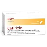 apodiscounter Cetirizin 10 mg - 100 Stück Allergie-Filmtabletten gegen...