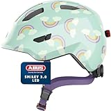 ABUS Kinderhelm Smiley 3.0 LED - Fahrradhelm mit Licht - tiefe Passform &...