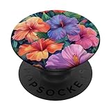 Hawaiian Hibiscus Floral Aquarell Tropical PopSockets mit austauschbarem...