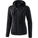 Erima Damen Basic Fleecejacke, Schwarz Melange, 44 EU