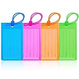 GAOHUI 4 Stück Kofferanhänger mit Adressanhänger, Flexibler...