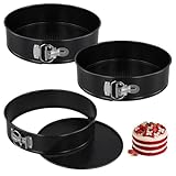 CHUENKUK 3 Stück Springform 26 cm Rund, Schwarz Kuchenform, Backform...