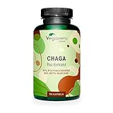 BIO Chaga Pilz Kapseln | EINZIGARTIG: 600 mg Bio Extrakt (10:1) - 6.000 mg...