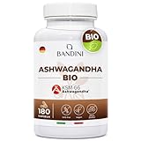 Bandini® Ashwagandha BIO KSM-66® Vegan (180 Kapseln) –...