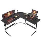 Cubiker Gaming Tisch 120x120x75cm, Schreibtisch mit Monitorständer,...