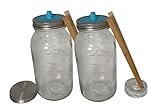 Smiths Mason Jars 2er-Pack 2L Fermentier-Klargläser mit Holzklammer,...