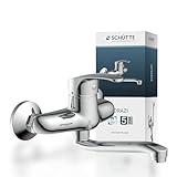 SCHÜTTE 36760 ORAZI Wandwasserhahn Chrom, Wand-Spültischarmatur 360°,...