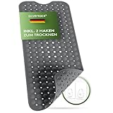 SilverRack Badewannenmatte 100x40 cm (Anthrazit) - Antirutschmatte...