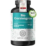 NATURE LOVE® Bio Gerstengras - 180 Kapseln - 500mg pro Kapsel - aus...
