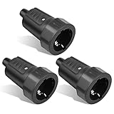 3 Stück Schutzkontakt-Gummikupplung mit Knickschutztülle, Ohne Kabel,...