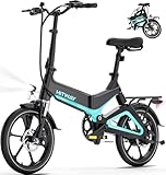 HITWAY Klapprad E-Fahrrad, 36V/7,8 Ah Akku, 250W Motor 25 km/h, 16 Zoll E...