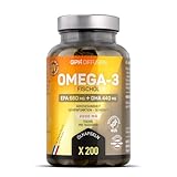 Omega 3 - Fischöl - 2000 mg pro Tagesdosis - EPA : 660 mg/DHA : 440 mg -...