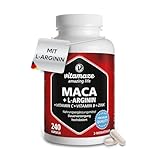 Maca Kapseln hochdosiert + L-Arginin + Vitamine + Zink, 240 Kapseln, Pulver...