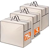 Lifewit 75L Aufbewahrungstasche mit Verstärkten Griffen, 3 Stück...