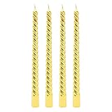 HENGBIRD 4 Stück Spiralkerzen Gold, 2 cm X 20 cm Goldene Kerzen Aesthetic...