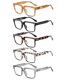 JM 5er-Pack Lesebrillen für Damen und Herren, quadratische...