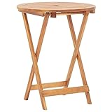 Klappbarer Esstisch aus Akazienholz, 60 x 75 cm, Terrassen-Couchtisch für...