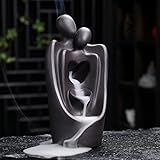 Hugging Lovers Backflow Incense Burner Waterfall Ceramic Incense Holder,...